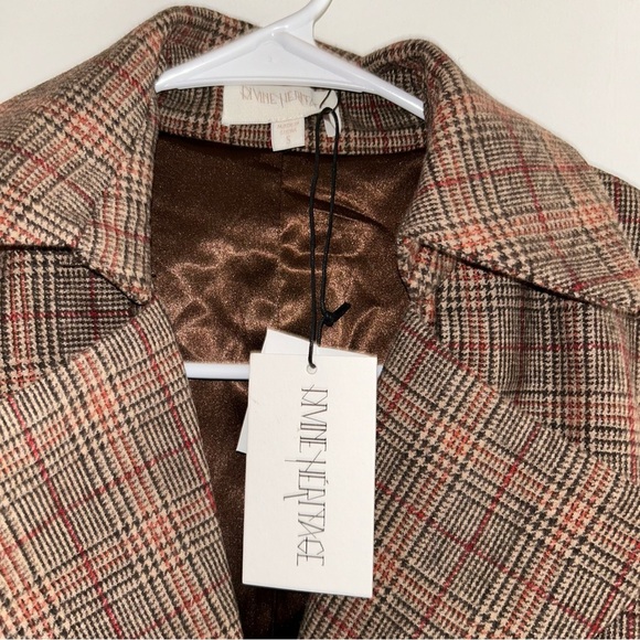 Divine Heritage Plaid Belted Trench Coat Small NEW - Picture 6 of 6